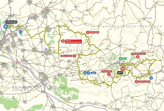 2020 Paris-Nice stage 6 map